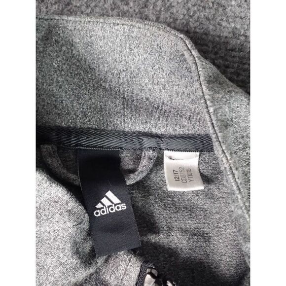 Adidas 3 Stripe Full Zip Tricot Tracktop Men Sz M Gray Black Pullover Athleisure - Picture 6 of 7